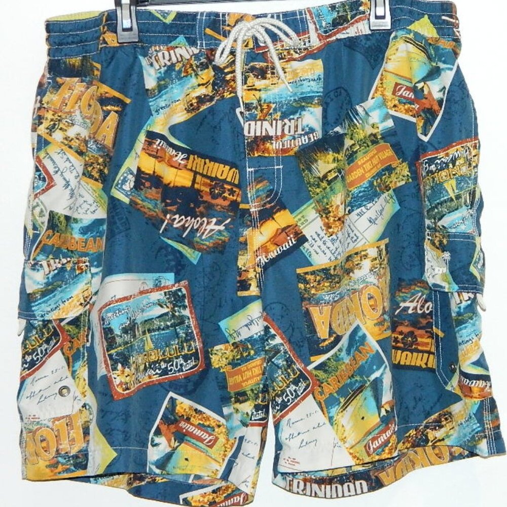 Carribean Joe Swimming Trunks Shorts Tropical Pattern - Size 2XL